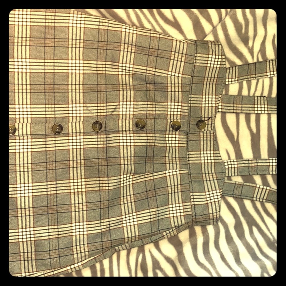 Plaid overall dress